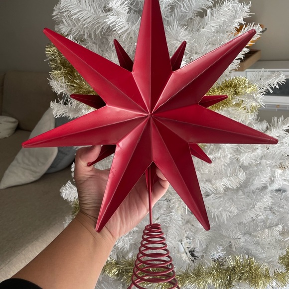 SOLD - Red Christmas Tree Star Topper - Picture 3 of 3